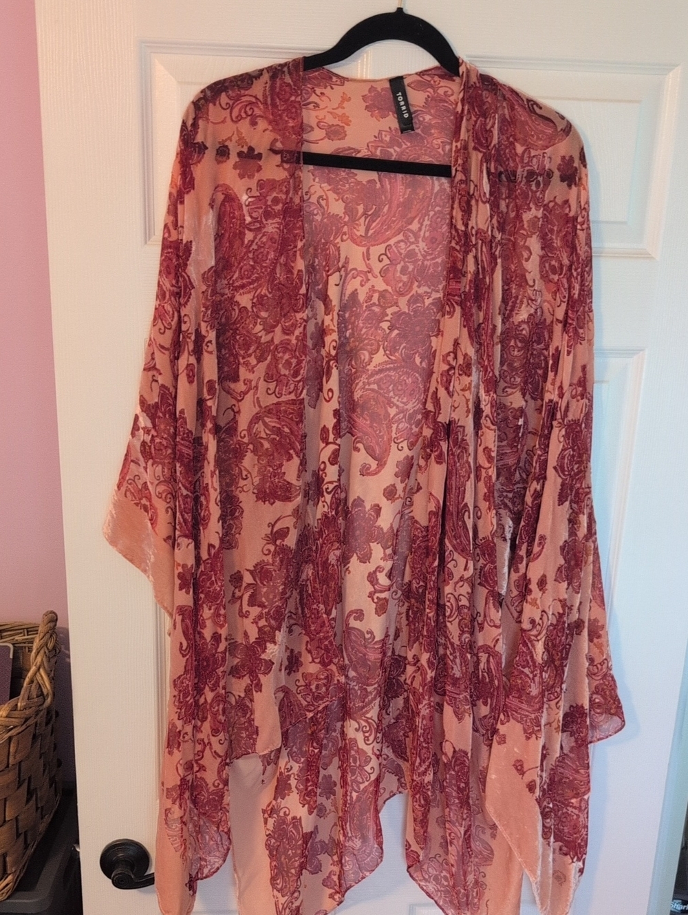 Torrid Pink and Maroon Floral Sheer Tote